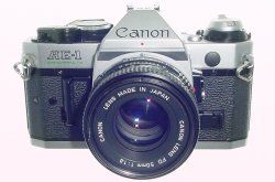 Canon AE-1 Program 35mm SLR Film Manual Camera + Canon 50mm F/1.8 FD Lens