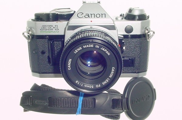 Canon AE-1 Program 35mm SLR Film Manual Camera + Canon 50mm F/1.8 FD Lens