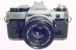Canon AE-1 Program 35mm SLR Film Manual Camera + Canon 50mm F/1.8 FD Lens