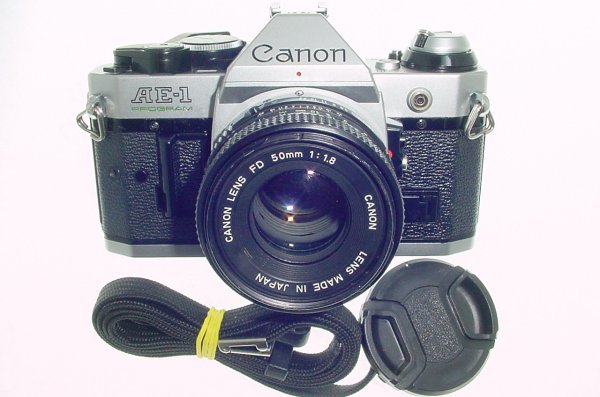 Canon AE-1 Program 35mm SLR Film Manual Camera + Canon 50mm F/1.8 FD Lens