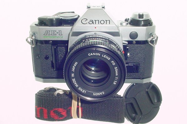 Canon AE-1 Program 35mm SLR Film Manual Camera + Canon 50mm F/1.8 FD Lens