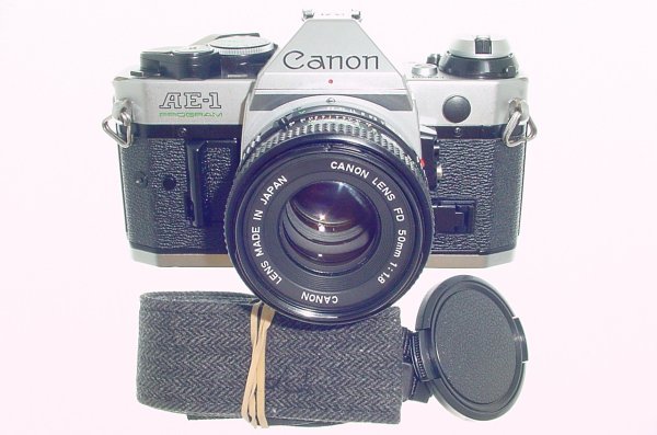Canon AE-1 Program 35mm SLR Film Manual Camera + Canon 50mm F/1.8 FD Lens