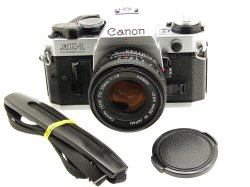 Canon AE-1 Program 35mm SLR Film Manual Camera + Canon 50mm F/1.8 FD Lens