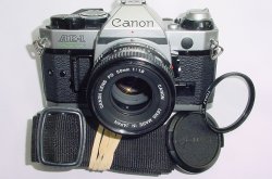 Canon AE-1 Program 35mm SLR Film Manual Camera with Canon 50mm F/1.8 FD Lens