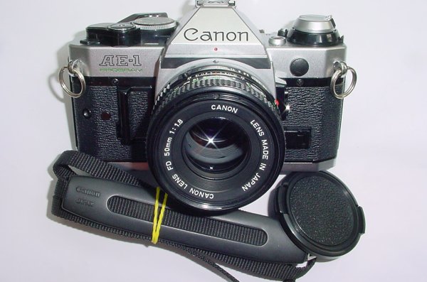 Canon AE-1 Program 35mm SLR Film Manual Camera with Canon 50mm F/1.8 FD Lens