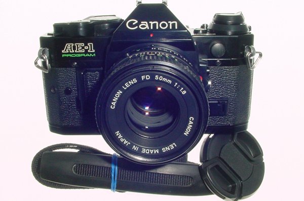 Canon AE-1 Program 35mm SLR Film Manual Camera with Canon 50mm F/1.8 FD Lens