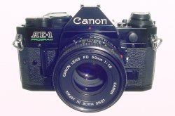 Canon AE-1 Program 35mm SLR Film Manual Camera with Canon 50mm F/1.8 FD Lens