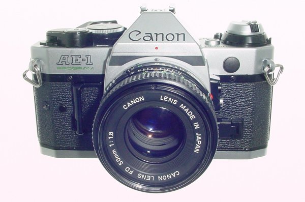 Canon AE-1 Program 35mm SLR Film Manual Camera with Canon 50mm F/1.8 FD Lens