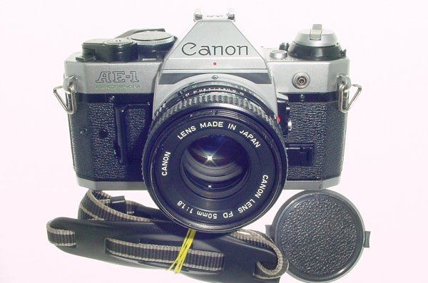Canon AE-1 Program 35mm SLR Film Manual Camera with Canon 50mm F/1.8 FD Lens
