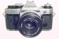 Canon AE-1 Program 35mm SLR Film Manual Camera with Canon 50mm F/1.8 FD Lens