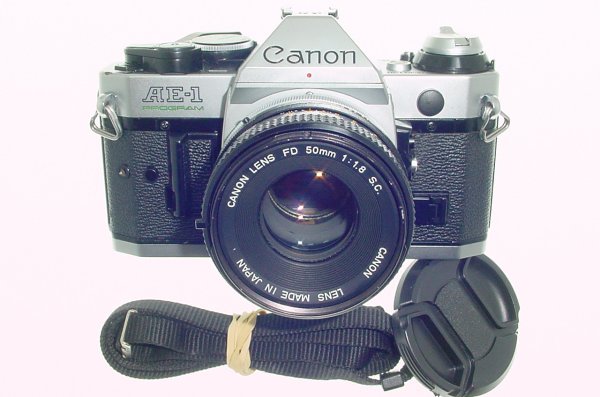 Canon AE-1 Program 35mm SLR Film Manual Camera with Canon 50mm F/1.8 FD Lens