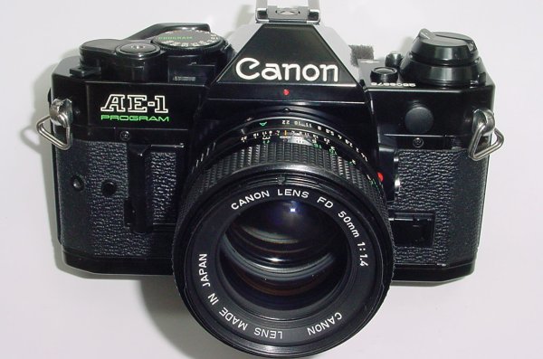 Canon AE-1 Program 35mm SLR Film Manual Camera + Canon 50/1.4 FD Lens Excellent