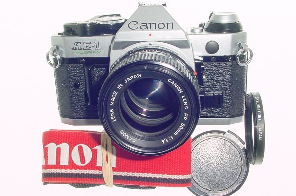 Canon AE-1 Program 35mm SLR Film Manual Camera + Canon 50/1.4 FD Lens