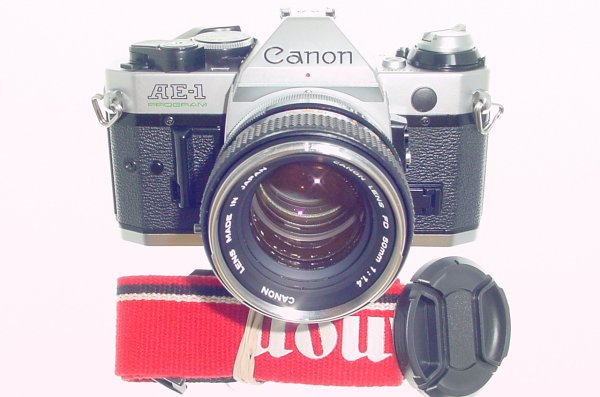 Canon AE-1 Program 35mm SLR Film Manual Camera + Canon 50/1.4 FD Lens