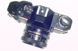 Canon AV-1 35mm Film SLR Manual Camera with Canon 50mm F/1.8 FD Lens - Black