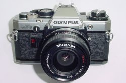 Olympus OM10 35mm Film SLR Manual Camera + Miranda 28/2.8 MC Wide Angle Lens