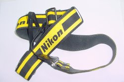 Nikon Genuine Vintage Black and Yellow Camera Shoulder neck Strap