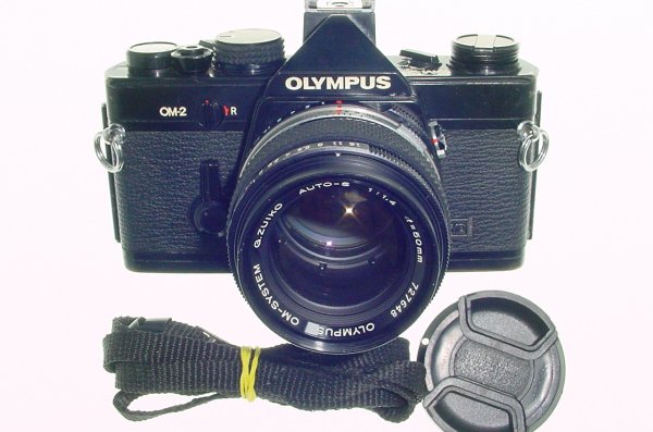 Olympus OM-2 MD 35mm Film SLR Manual Camera + Olympus 50mm F/1.4 Zuiko Lens