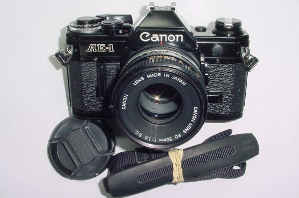 Canon AE-1 35mm Film Manual SLR Camera + Canon 50/1.8 FD Lens