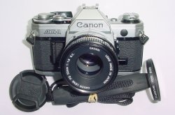 Canon AE-1 35mm Film Manual SLR Camera + Canon 50/1.8 FD Lens