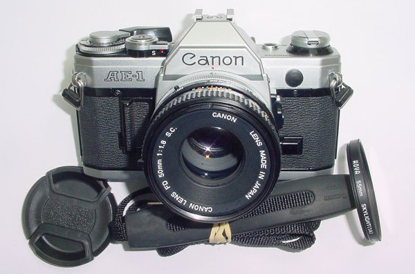 Canon AE-1 35mm Film Manual SLR Camera + Canon 50/1.8 FD Lens