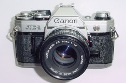Canon AE-1 35mm Film Manual SLR Camera + Canon 50/1.8 FD Lens