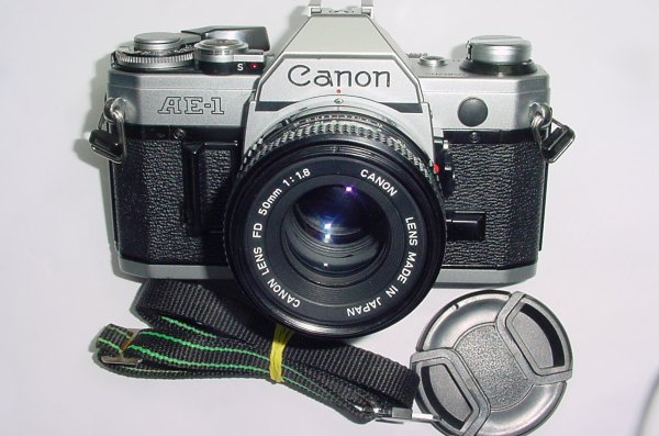 Canon AE-1 35mm Film Manual SLR Camera + Canon 50/1.8 FD Lens