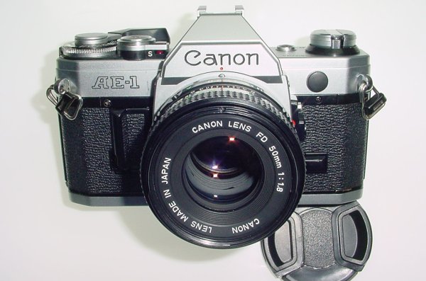 Canon AE-1 35mm Film Manual SLR Camera + Canon 50/1.8 FD Lens