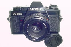 Minolta X-300 35mm Film SLR Manual Camera with Minolta 50mm F/1.7 Lens in Black