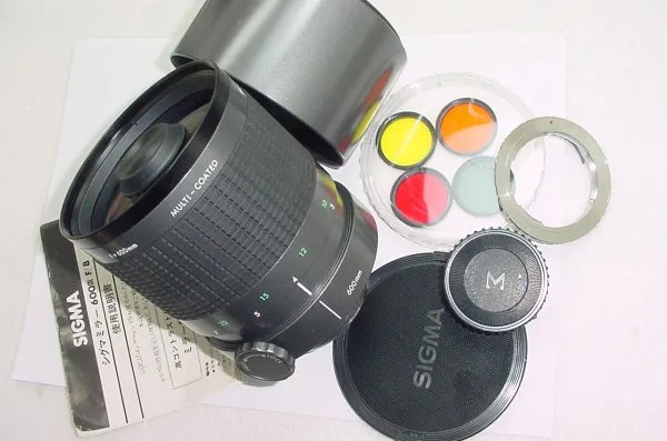 Sigma 600mm F/8 Mirror Telephoto Multi Coated Manual Focus Lens