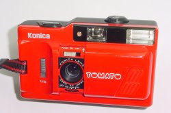 Konica Tomato 35mm Film Point & Shoot Camera 35/4 Lens in Red