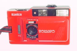 Konica Tomato 35mm Film Point & Shoot Camera 35/4 Lens in Red