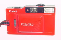 Konica Tomato 35mm Film Point & Shoot Camera 35/4 Lens in Red
