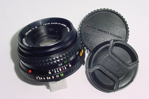 Minolta 45mm f/2 MD Rokkor Pancake Standard Manual Focus Lens