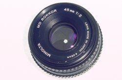 Minolta 45mm f/2 MD Rokkor Pancake Standard Manual Focus Lens