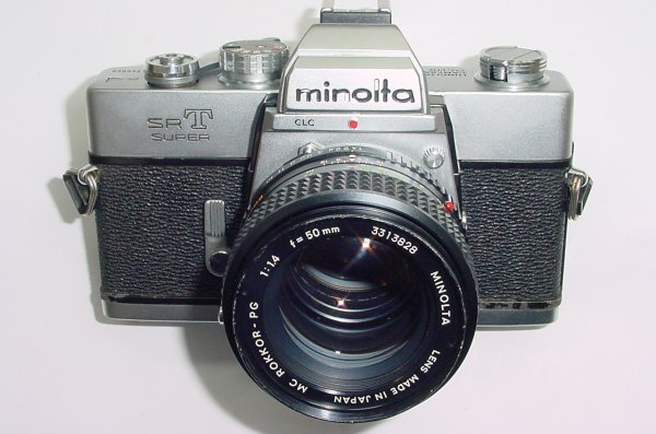 Minolta SRT SUPER 35mm SLR Film Camera + Minolta 50mm F1.4 MD Rokkor-PG Lens