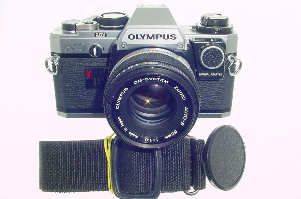 Olympus OM10 35mm Film SLR Manual Camera with 50/1.8 Zuiko Lens + MA