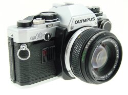 Olympus OM10 35mm Film SLR Manual Camera with 50/1.8 Zuiko Lens + MA