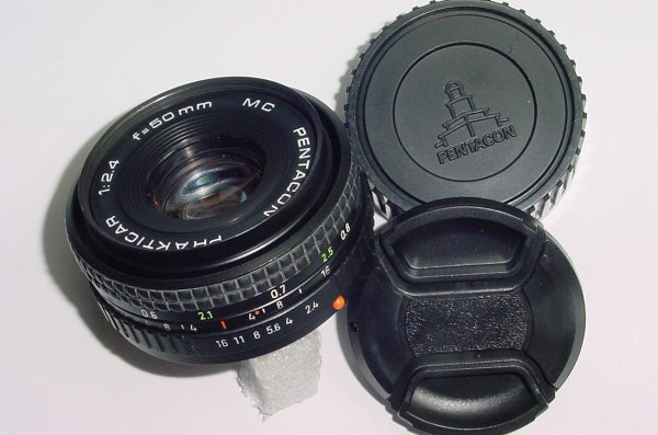 Pentacon 50mm F/2.4 MC Pancake Standard Manual Focus Praktica PB Mount Lens