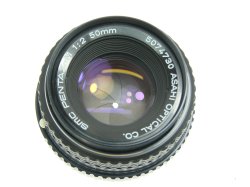 Pentax 50mm F/2 SMC Standard Manual Focus Pentax-M PK Mount Lens