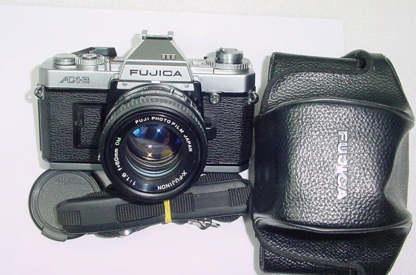 FUJICA AX-3 35mm Film SLR Manual Camera + X-FUJINON 50mm F/1.6 MD Lens As MINT