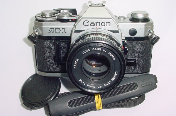 Canon AE-1 35mm SLR Film Manual Camera with Canon 50mm F/1.8 FD Lens