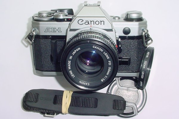 Canon AE-1 35mm SLR Film Manual Camera with Canon 50mm F/1.8 FD Lens