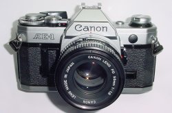 Canon AE-1 35mm SLR Film Manual Camera with Canon 50mm F/1.8 FD Lens