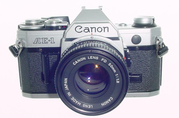 Canon AE-1 35mm SLR Film Manual Camera with Canon 50mm F/1.8 FD Lens