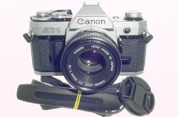Canon AE-1 35mm SLR Film Manual Camera with Canon 50mm F/1.8 FD Lens