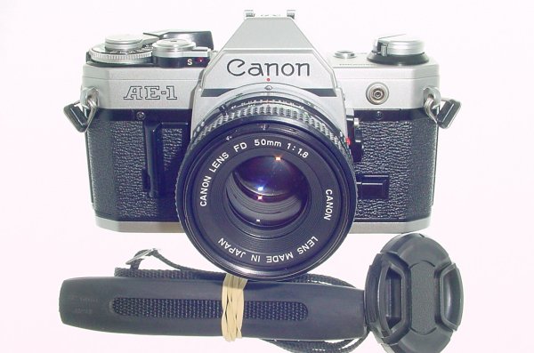 Canon AE-1 35mm SLR Film Manual Camera with Canon 50mm F/1.8 FD Lens