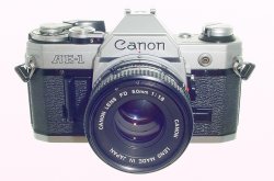 Canon AE-1 35mm SLR Film Manual Camera with Canon 50mm F/1.8 FD Lens