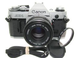 Canon AE-1 35mm SLR Film Manual Camera with Canon 50mm F/1.8 FD Lens