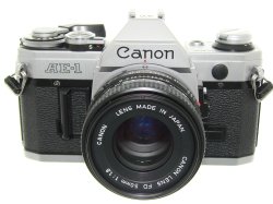Canon AE-1 35mm SLR Film Manual Camera with Canon 50mm F/1.8 FD Lens